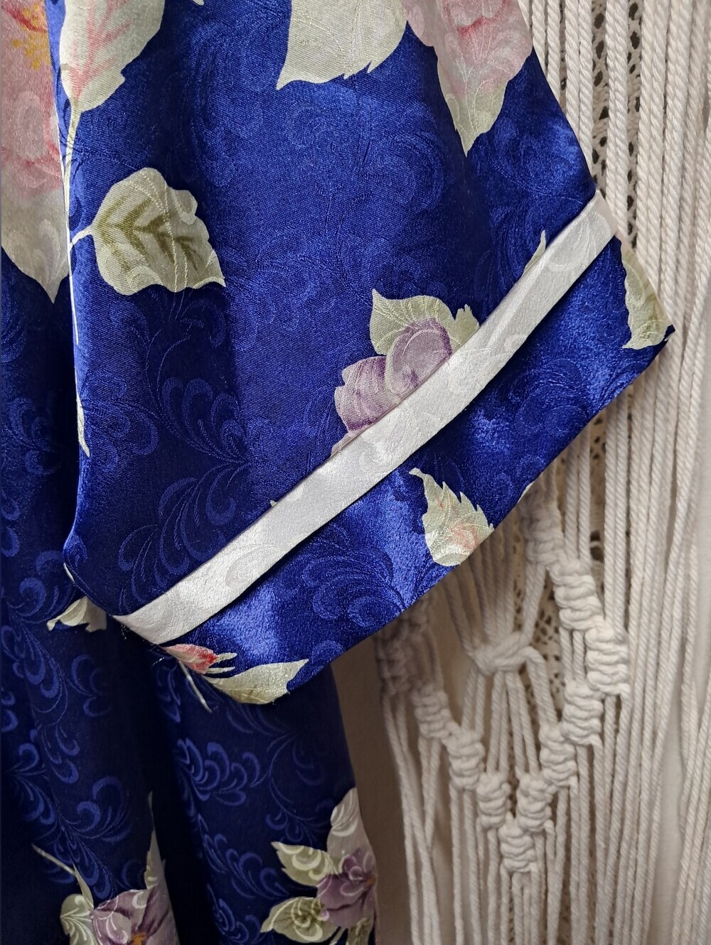 Vintage Christian Dior Floral Kimono Robe Size L - Picture 2 of 6